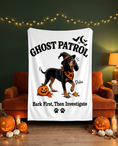 Load image into Gallery viewer, Ghost Patrol blanket with a custom Black and Tan Coonhound design | Alpha Paw