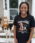 Load image into Gallery viewer, Santa Patrol unisex tee in Black with a custom Treeing Walker Coonhound design | Alpha Paw