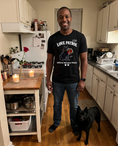 Load image into Gallery viewer, Love Patrol unisex tee in Black with a custom Schipperke design | Alpha Paw