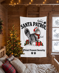 Load image into Gallery viewer, Santa Patrol Present Security blanket with a custom Norwegian Forest cat design | Alpha Paw