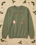 Load image into Gallery viewer, Custom Pet Holiday Sweatshirt - Santa Friends for Light Colored Shirts