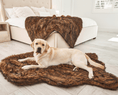 Load image into Gallery viewer, PupRug™ Faux Fur Orthopedic Dog Bed - Curve Brown