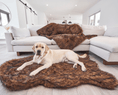Load image into Gallery viewer, PupRug™ Faux Fur Orthopedic Dog Bed - Curve Brown
