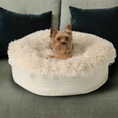 Load image into Gallery viewer, PupPouf™ Luxe Faux Fur Donut Dog Bed - Plush Sheep Ivory