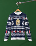 Load image into Gallery viewer, Custom Pet Knitted Holiday Sweater - Snowflake Navy