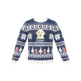 Load image into Gallery viewer, Custom Pet Knitted Holiday Sweater - Snowflake Navy | Alpha Paw