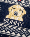 Load image into Gallery viewer, Custom Pet Knitted Holiday Sweater - Snowflake Navy | Alpha Paw