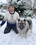 Load image into Gallery viewer, Custom Pet Knitted Holiday Sweater - Arctic Dream Blue | Alpha Paw
