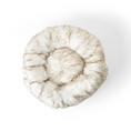 Load image into Gallery viewer, PupPouf™ Faux Fur Donut Dog Bed - White with Brown Accents