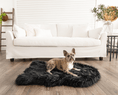 Load image into Gallery viewer, PupRug™ Faux Fur Orthopedic Dog Bed - Curve Midnight Black
