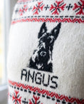 Load image into Gallery viewer, Custom Pet Knitted Holiday Sweater - Snow Day White | Alpha Paw