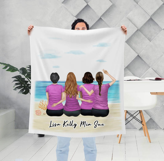 Beach Sand Personalized Best Friend Sister Blanket | Alpha Paw