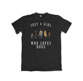 Load image into Gallery viewer, Personalized Girl Who Loves Dogs Black T-Shirt | Alpha Paw