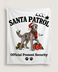 Load image into Gallery viewer, Santa Patrol Present Security blanket with a custom Irish Wolfhound design | Alpha Paw
