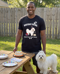 Load image into Gallery viewer, Birthday Patrol unisex tee in Black with a custom Maltese design | Alpha Paw
