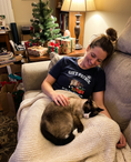 Load image into Gallery viewer, Do Not Open Without Me unisex tee in Navy with a custom Snowshoe cat design | Alpha Paw
