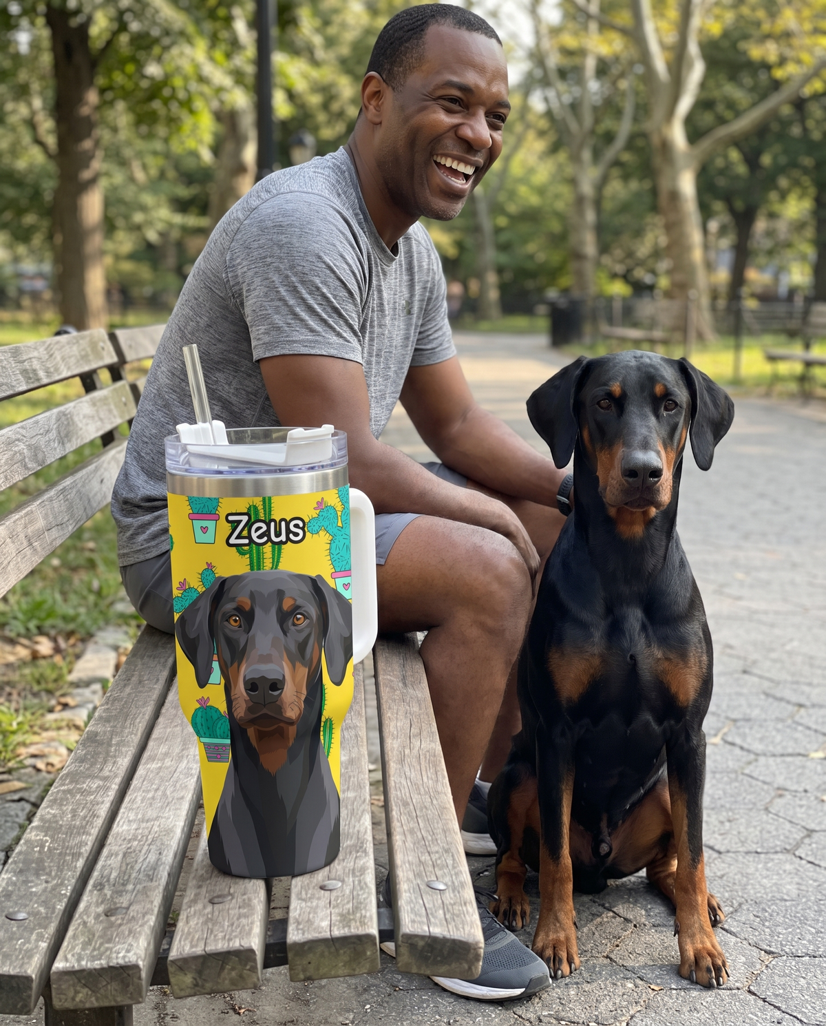 Custom Pet 40oz Tumbler with Handle | Alpha Paw