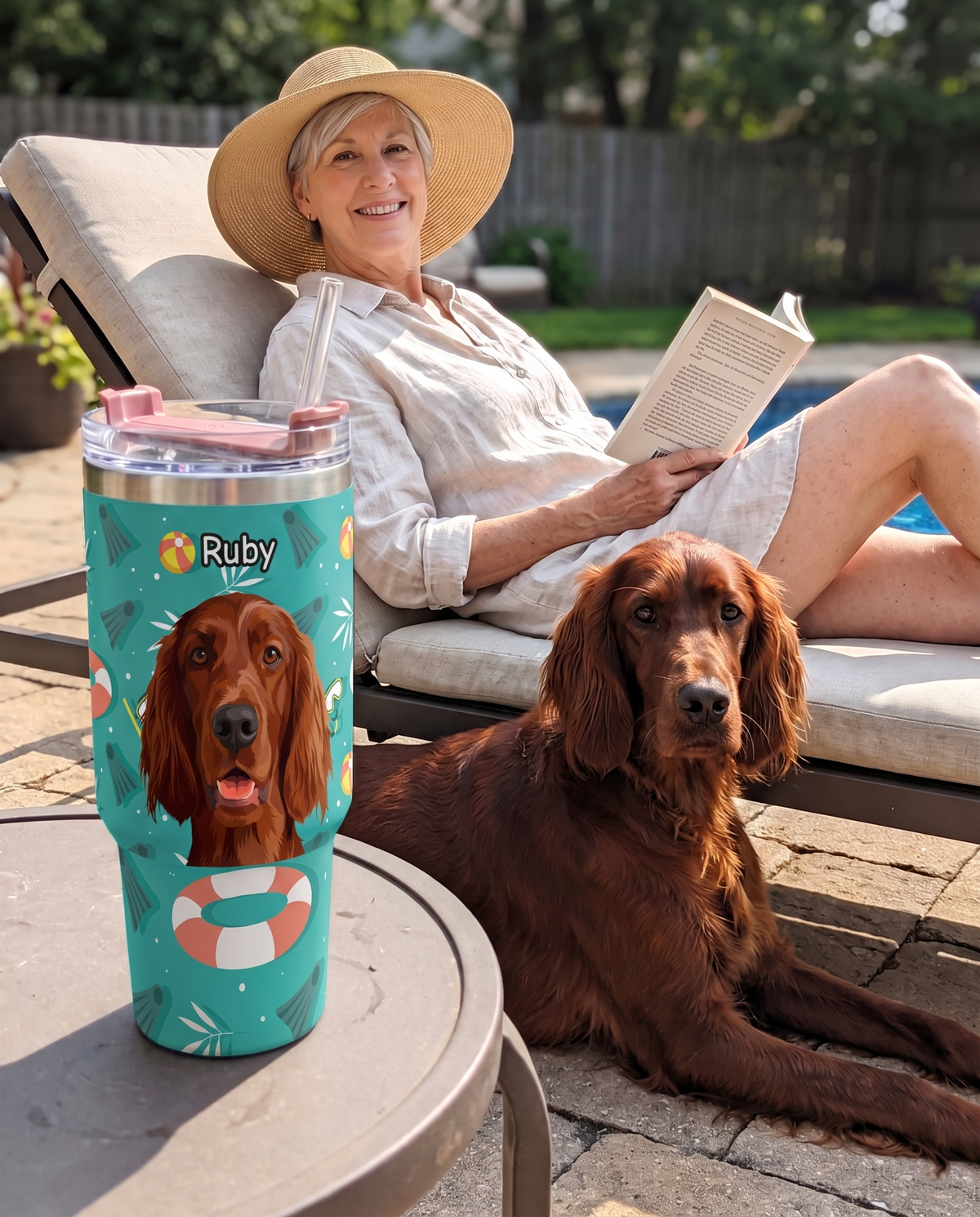 Custom Pet 40oz Tumbler with Handle | Alpha Paw