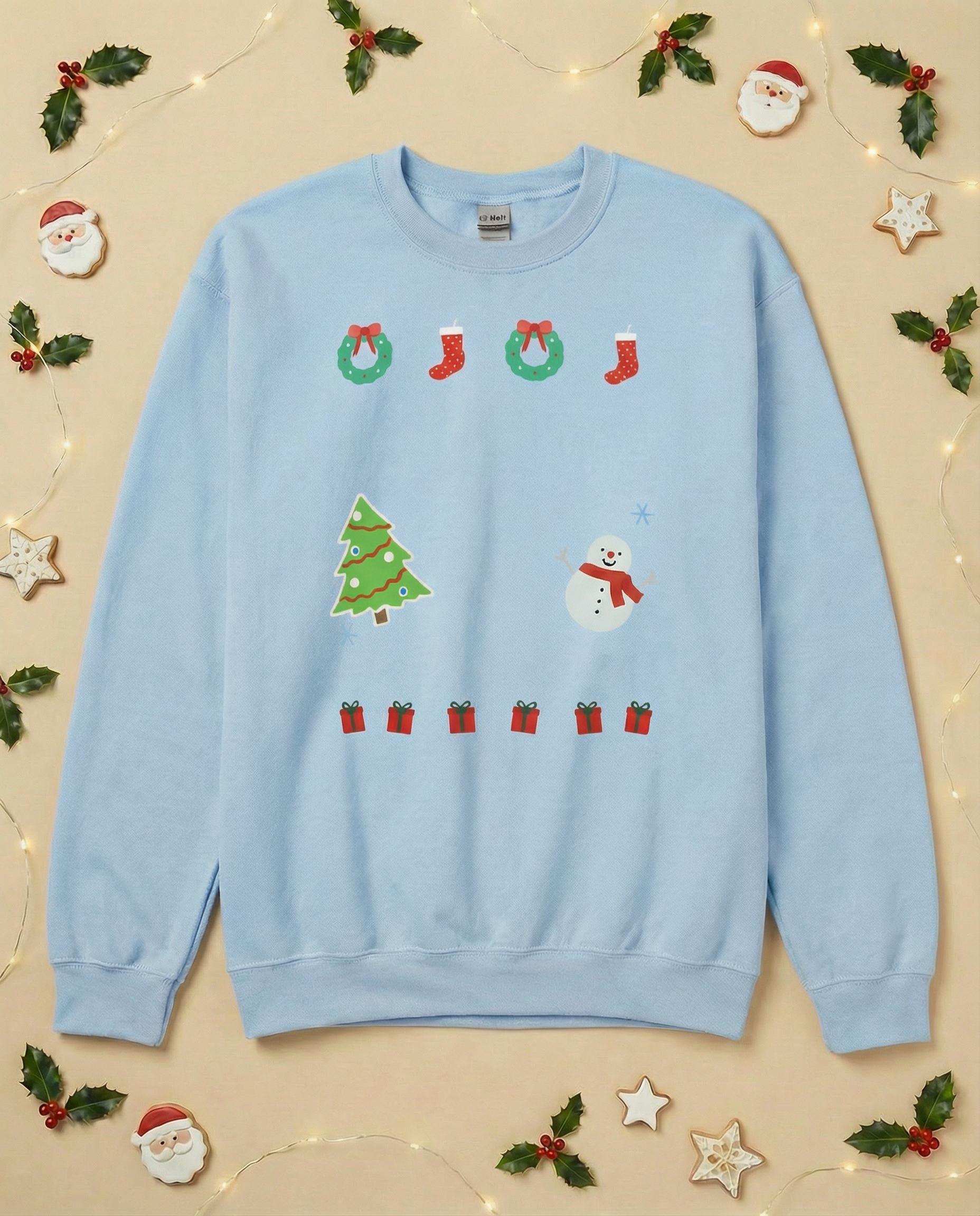 Custom Pet Holiday Sweatshirt - Xmas Tree Friends for Light Colored Shirts