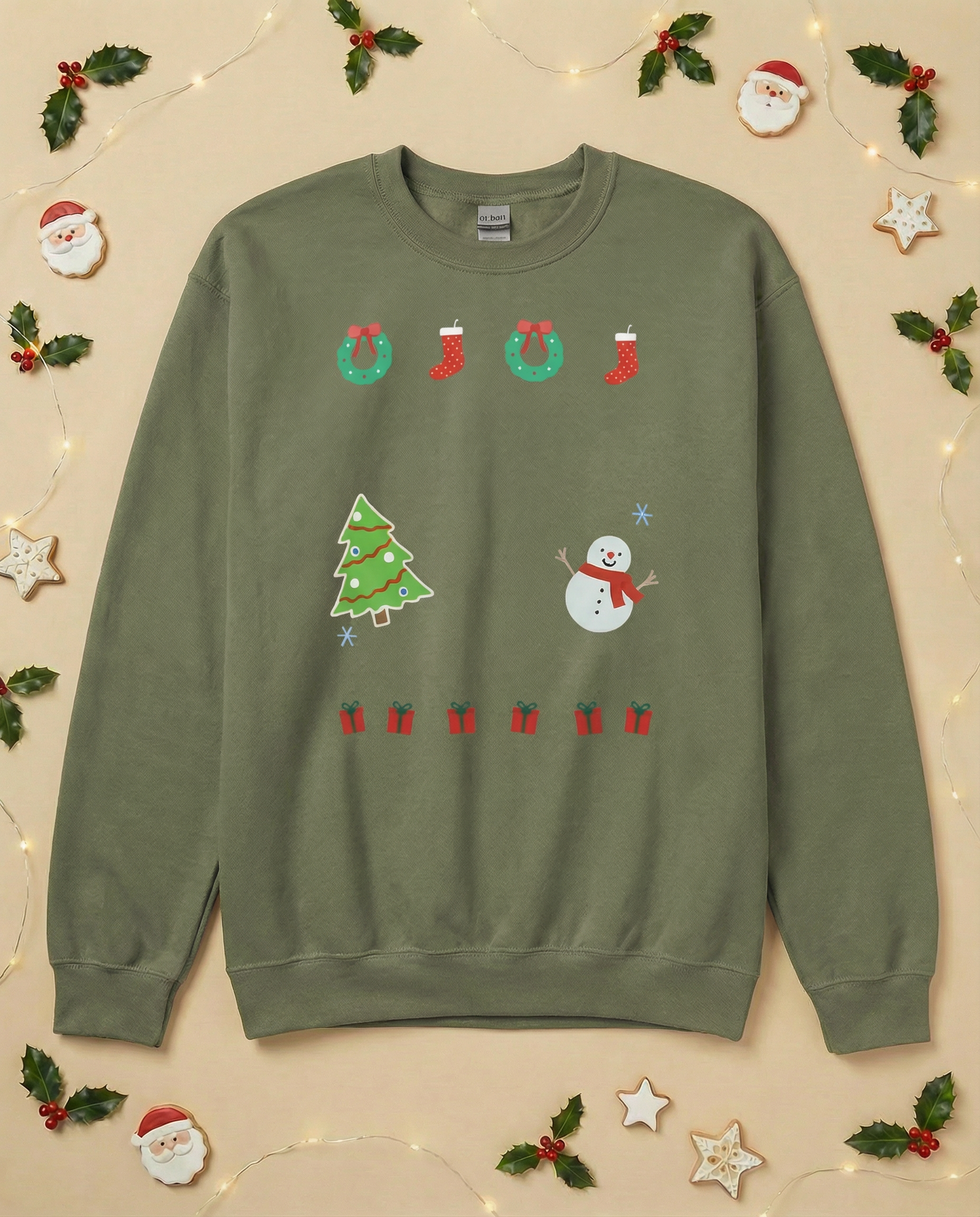 Custom Pet Holiday Sweatshirt - Xmas Tree Friends for Light Colored Shirts