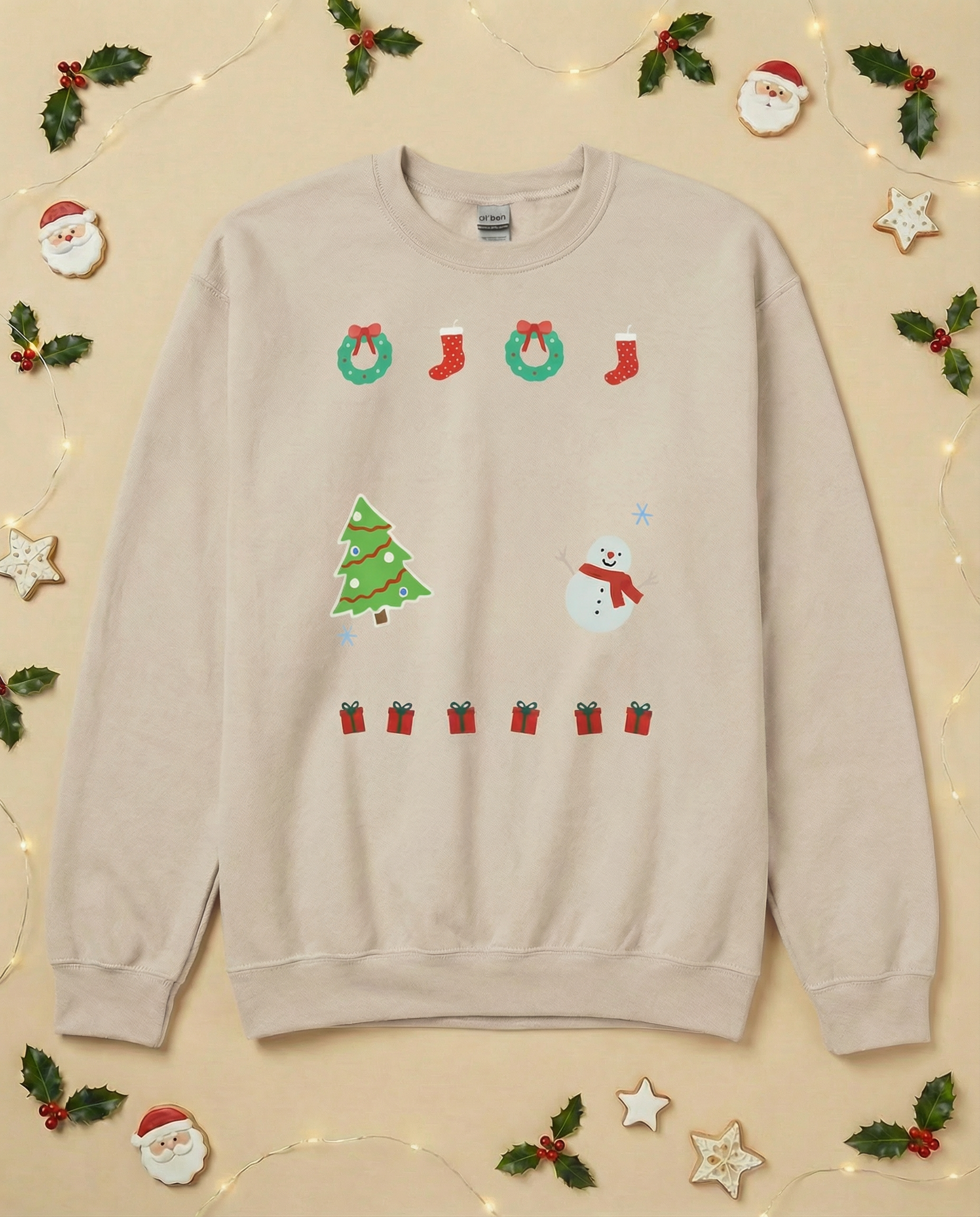 Custom Pet Holiday Sweatshirt - Xmas Tree Friends for Light Colored Shirts
