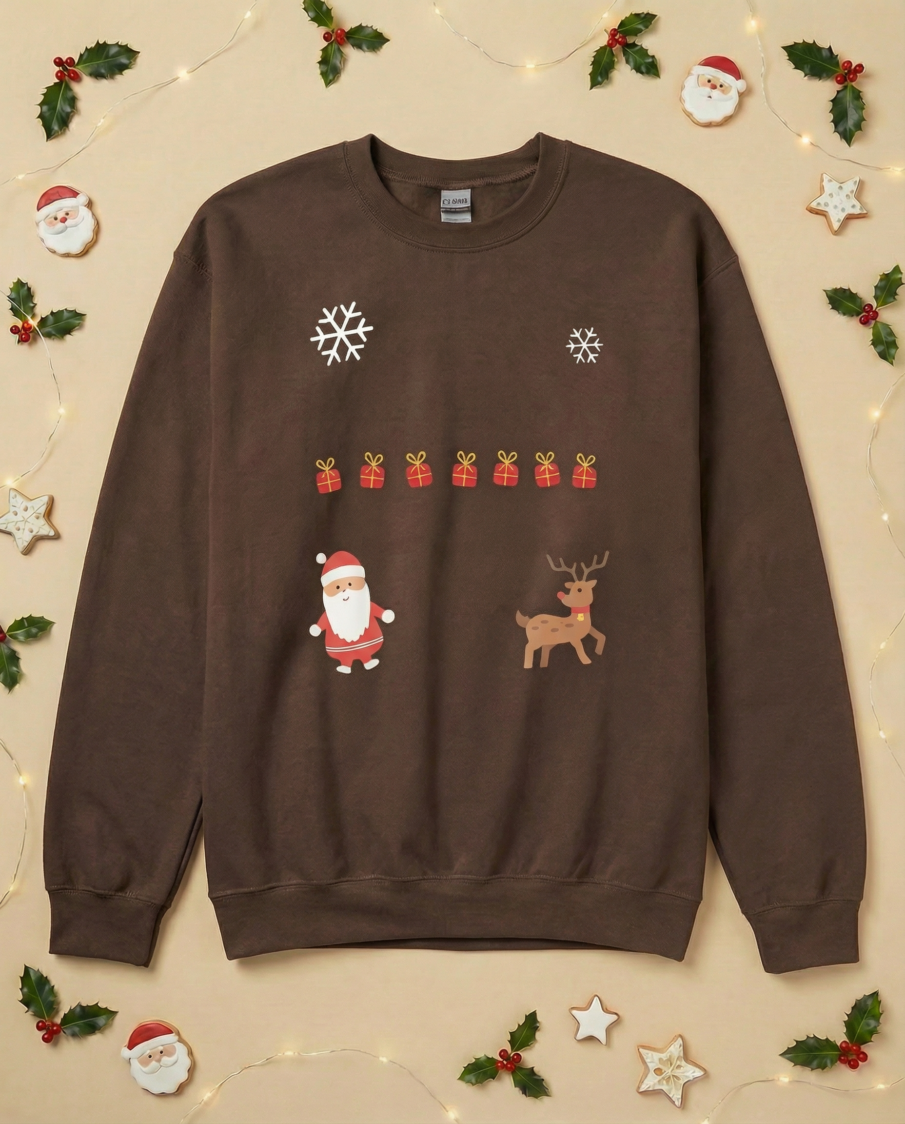 Custom Pet Holiday Sweatshirt - Santa Friends for Dark Colored Shirts