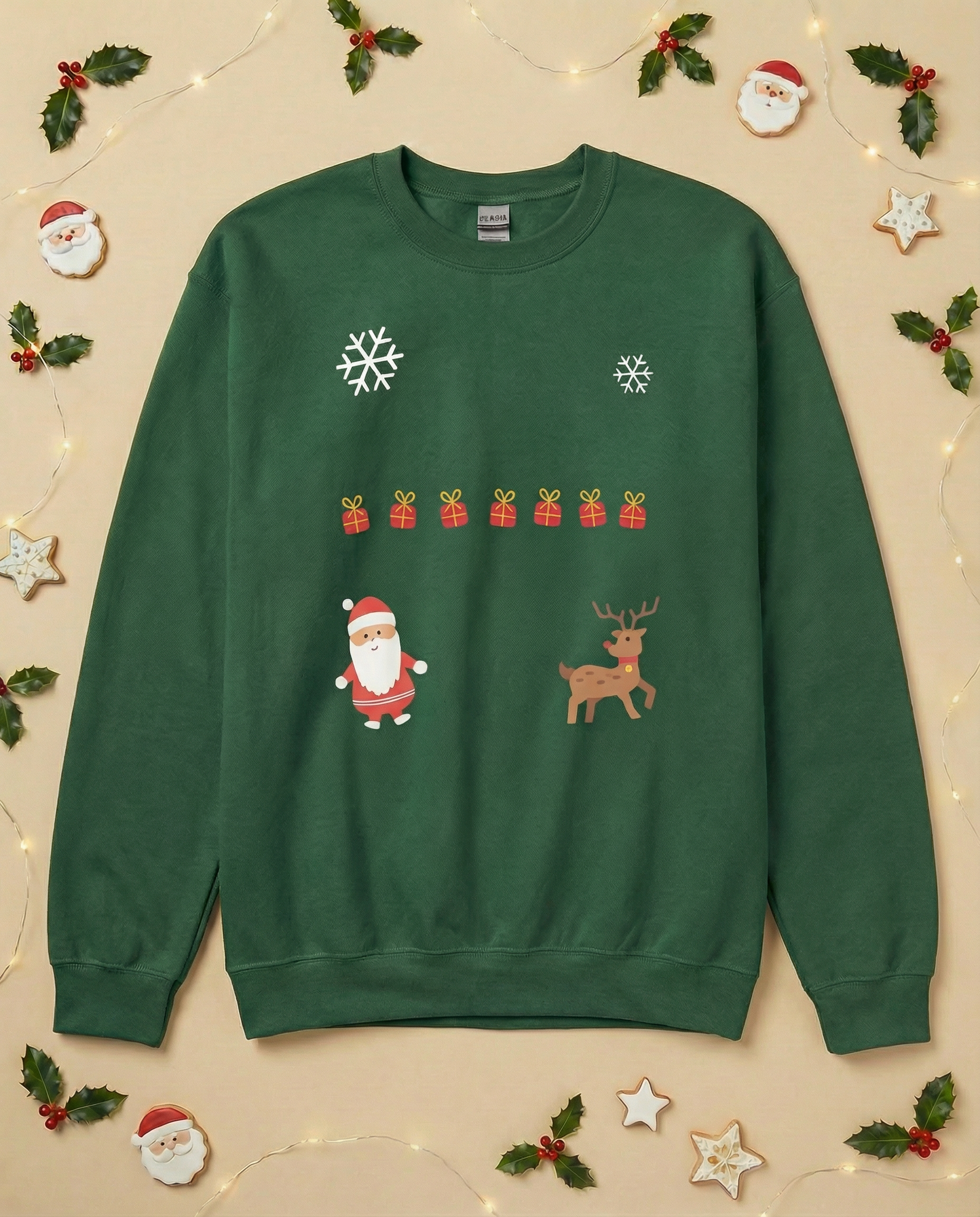 Custom Pet Holiday Sweatshirt - Santa Friends for Dark Colored Shirts