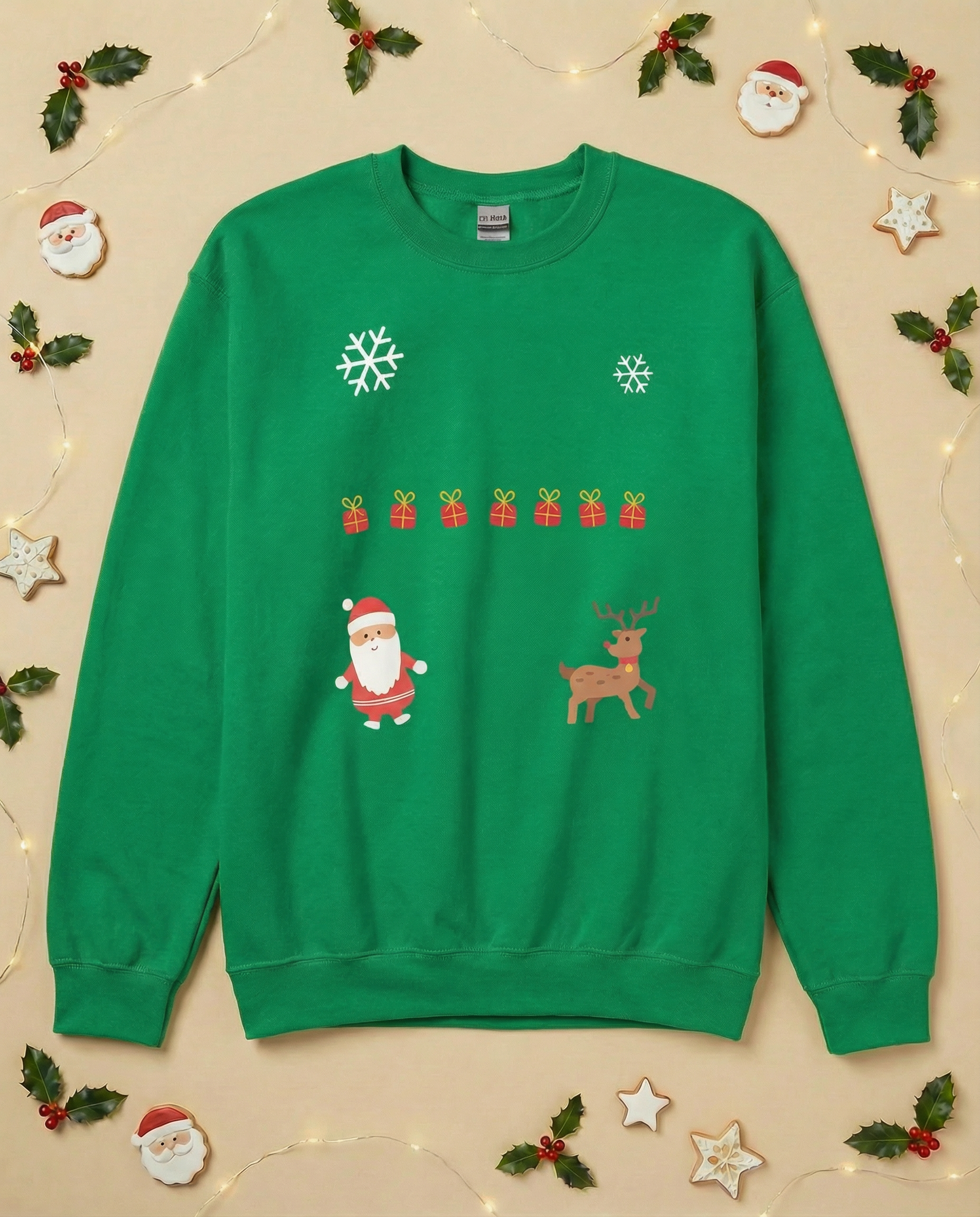 Custom Pet Holiday Sweatshirt - Santa Friends for Dark Colored Shirts
