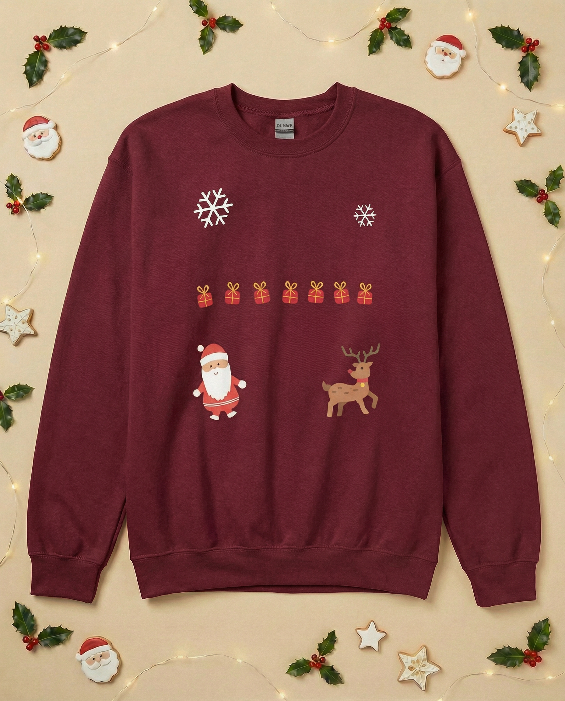 Custom Pet Holiday Sweatshirt - Santa Friends for Dark Colored Shirts