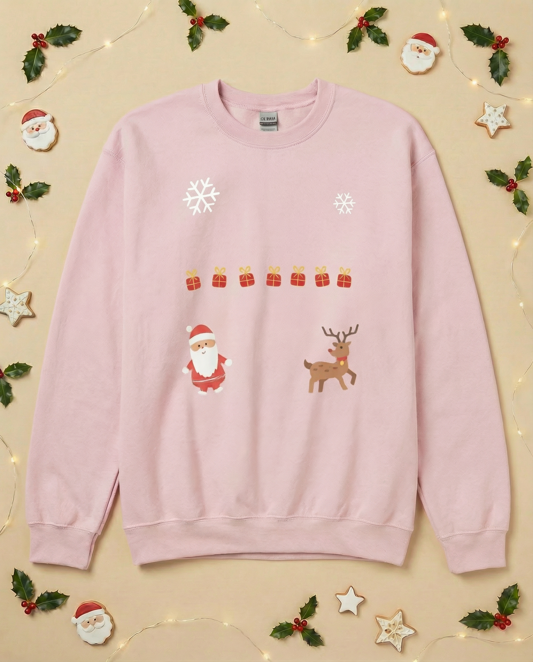 Custom Pet Holiday Sweatshirt - Santa Friends for Dark Colored Shirts