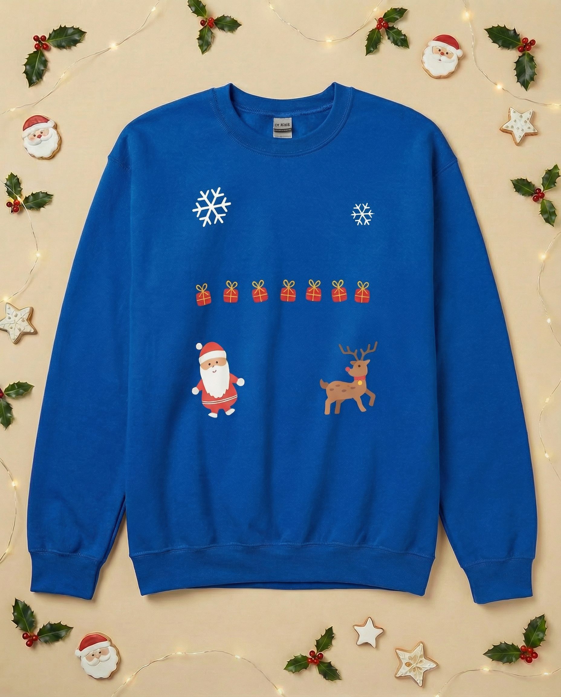 Custom Pet Holiday Sweatshirt - Santa Friends for Dark Colored Shirts