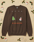Load image into Gallery viewer, Custom Pet Holiday Sweatshirt - Xmas Tree Friends for Dark Colored Shirts
