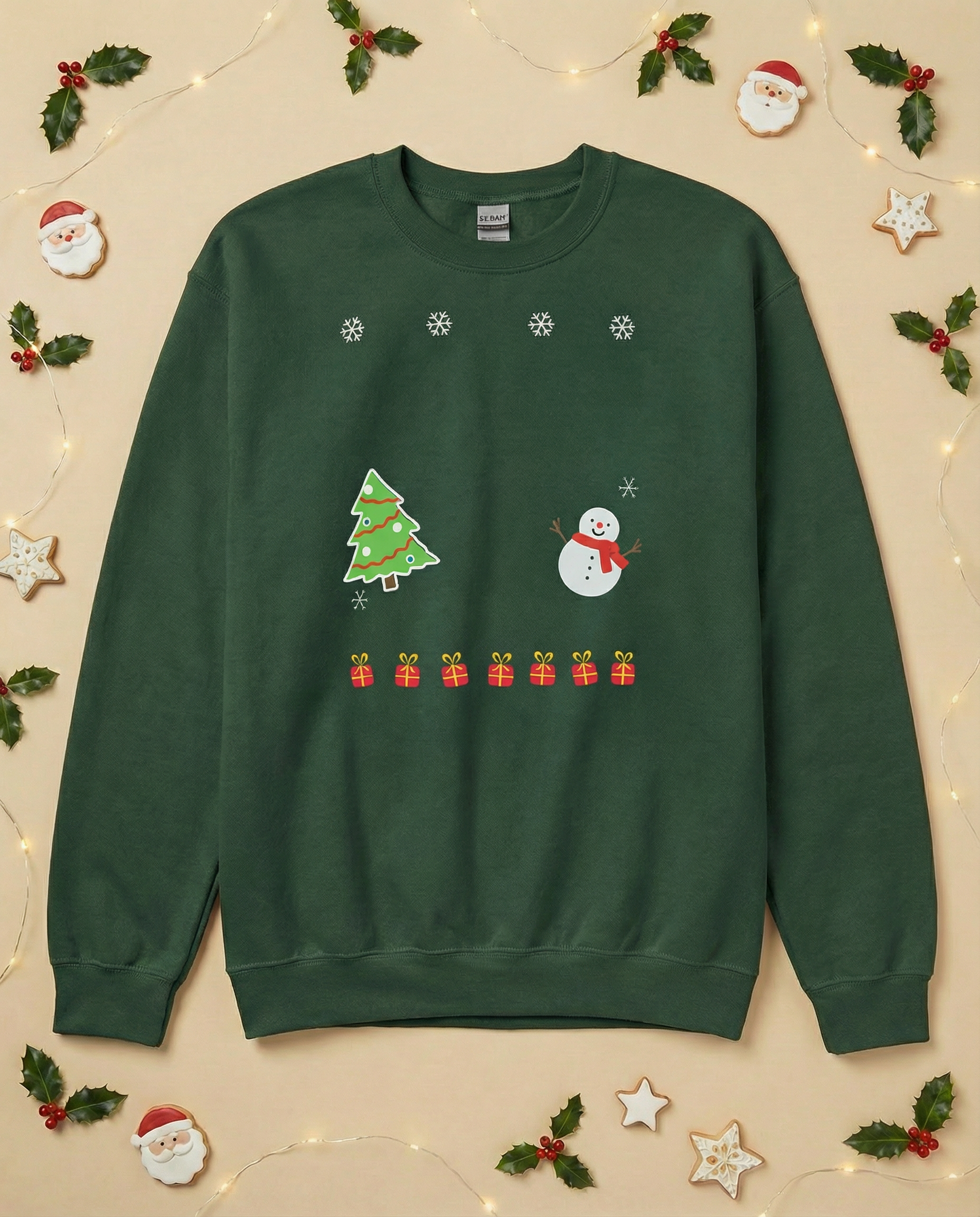 Custom Pet Holiday Sweatshirt - Xmas Tree Friends for Dark Colored Shirts
