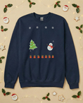 Load image into Gallery viewer, Custom Pet Holiday Sweatshirt - Xmas Tree Friends for Dark Colored Shirts
