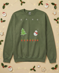 Load image into Gallery viewer, Custom Pet Holiday Sweatshirt - Xmas Tree Friends for Dark Colored Shirts
