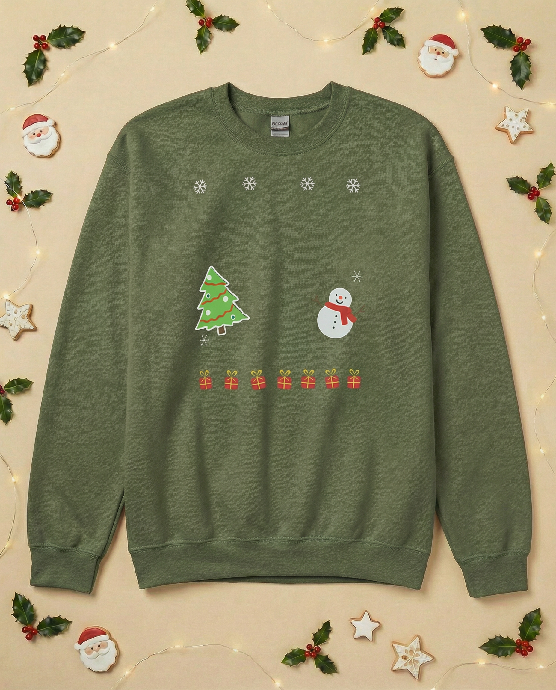 Custom Pet Holiday Sweatshirt - Xmas Tree Friends for Dark Colored Shirts