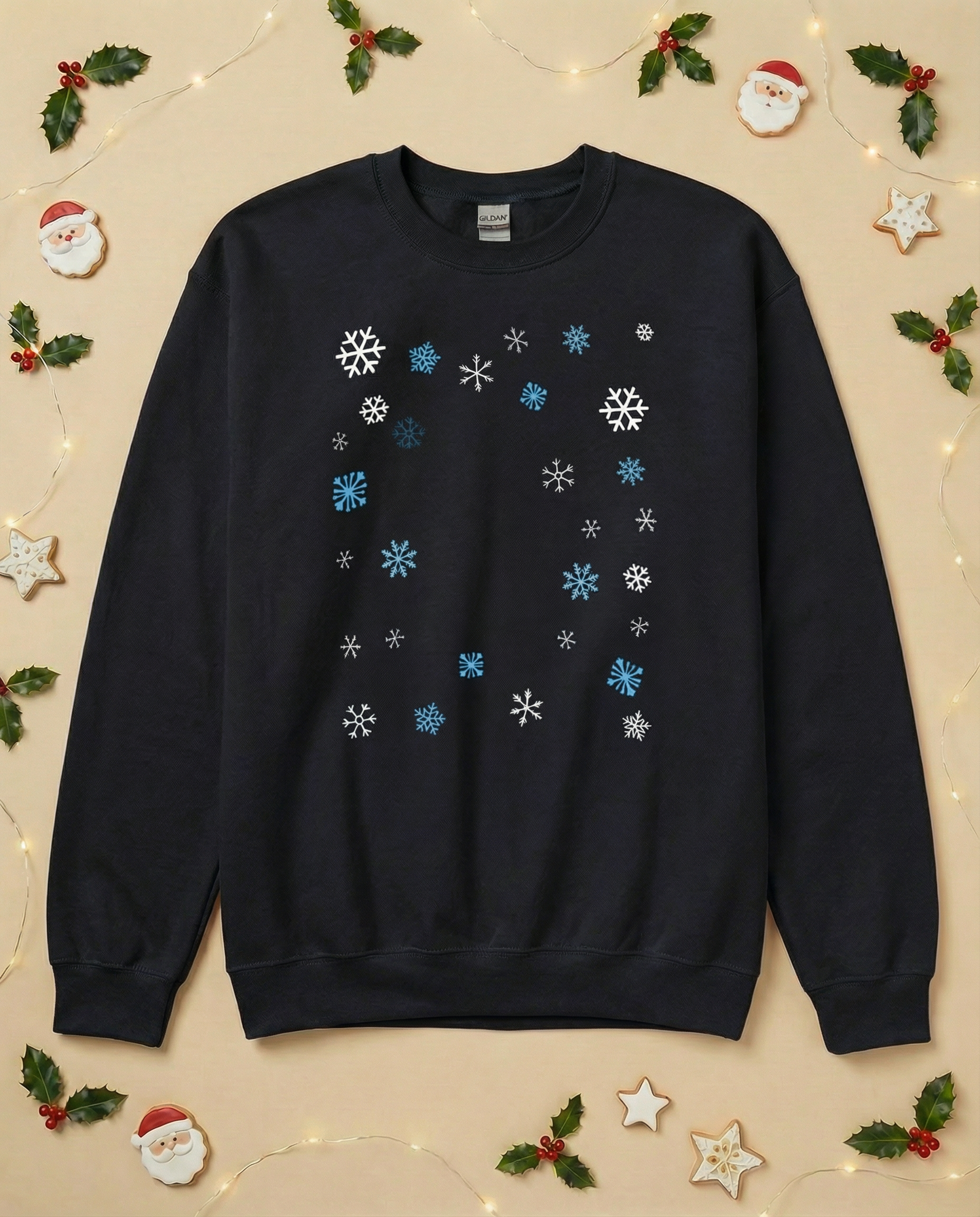 Custom Pet Holiday Sweatshirt - Snowflakes