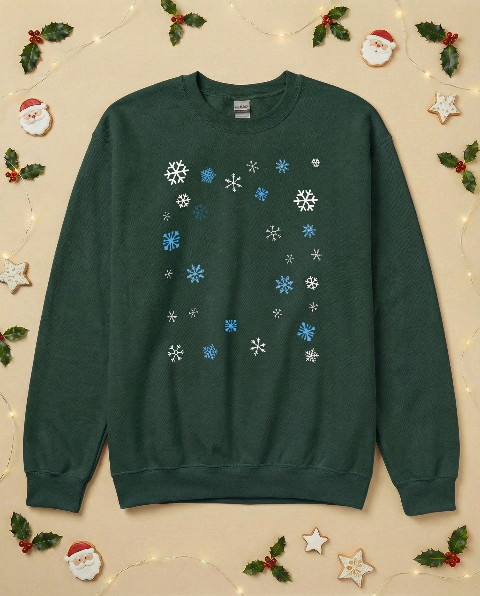 Custom Pet Holiday Sweatshirt - Snowflakes