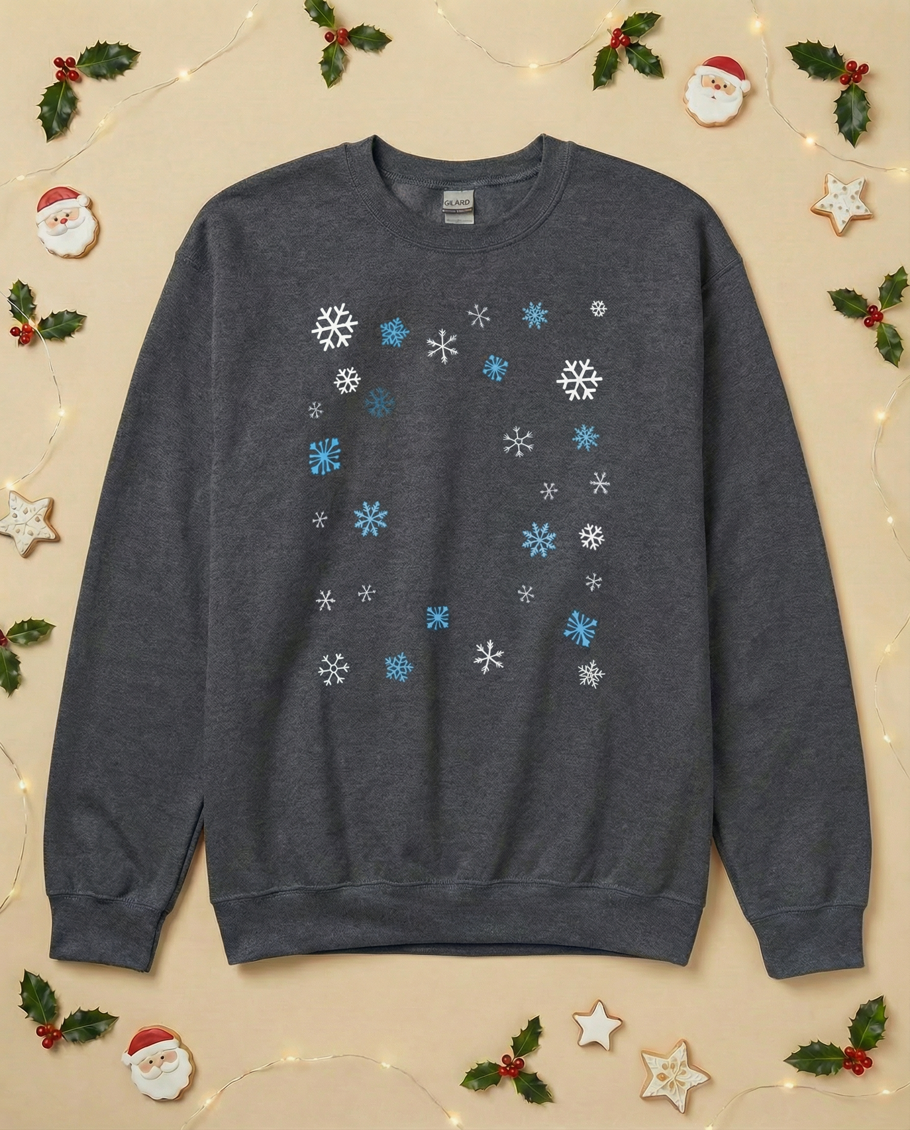 Custom Pet Holiday Sweatshirt - Snowflakes