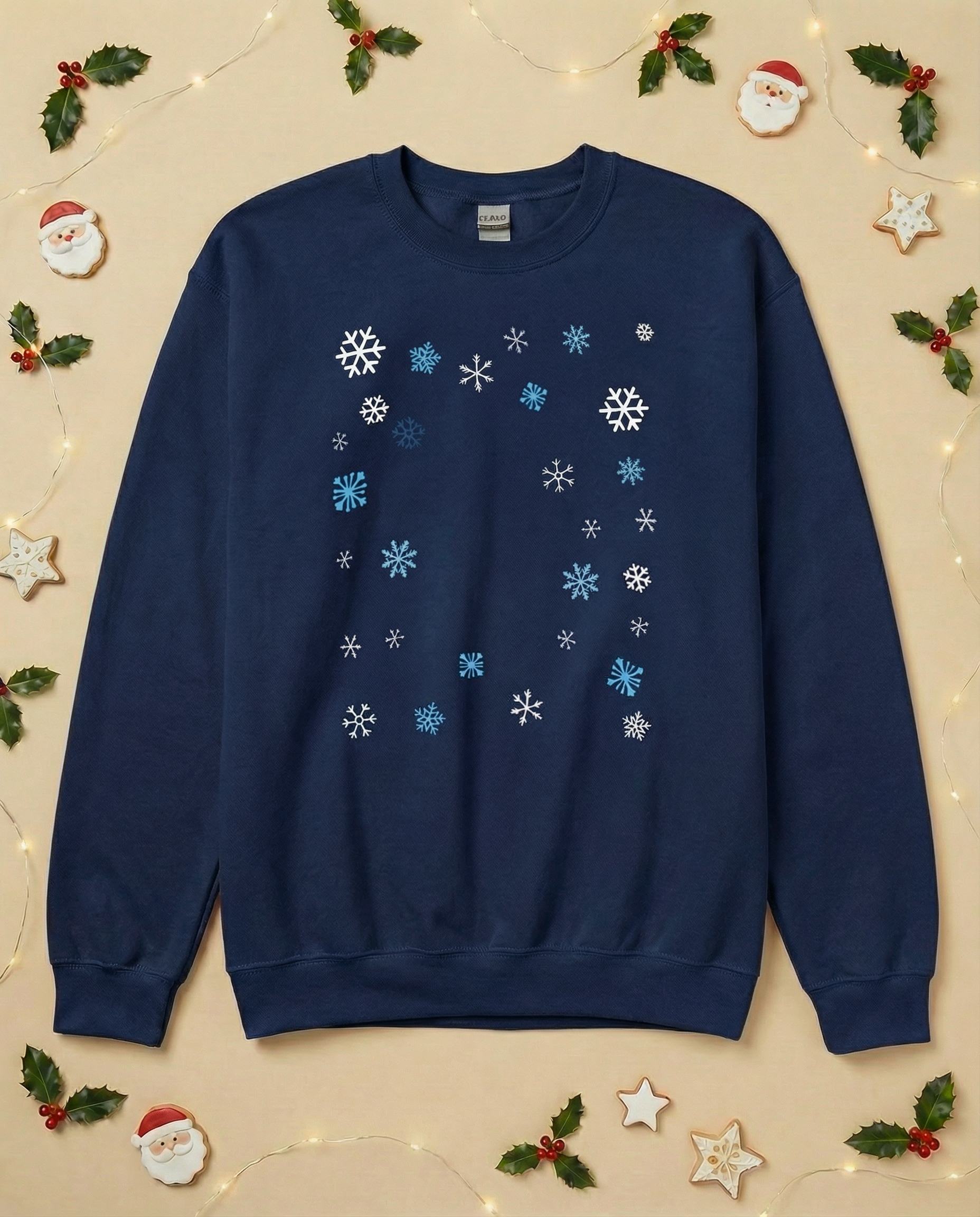Custom Pet Holiday Sweatshirt - Snowflakes