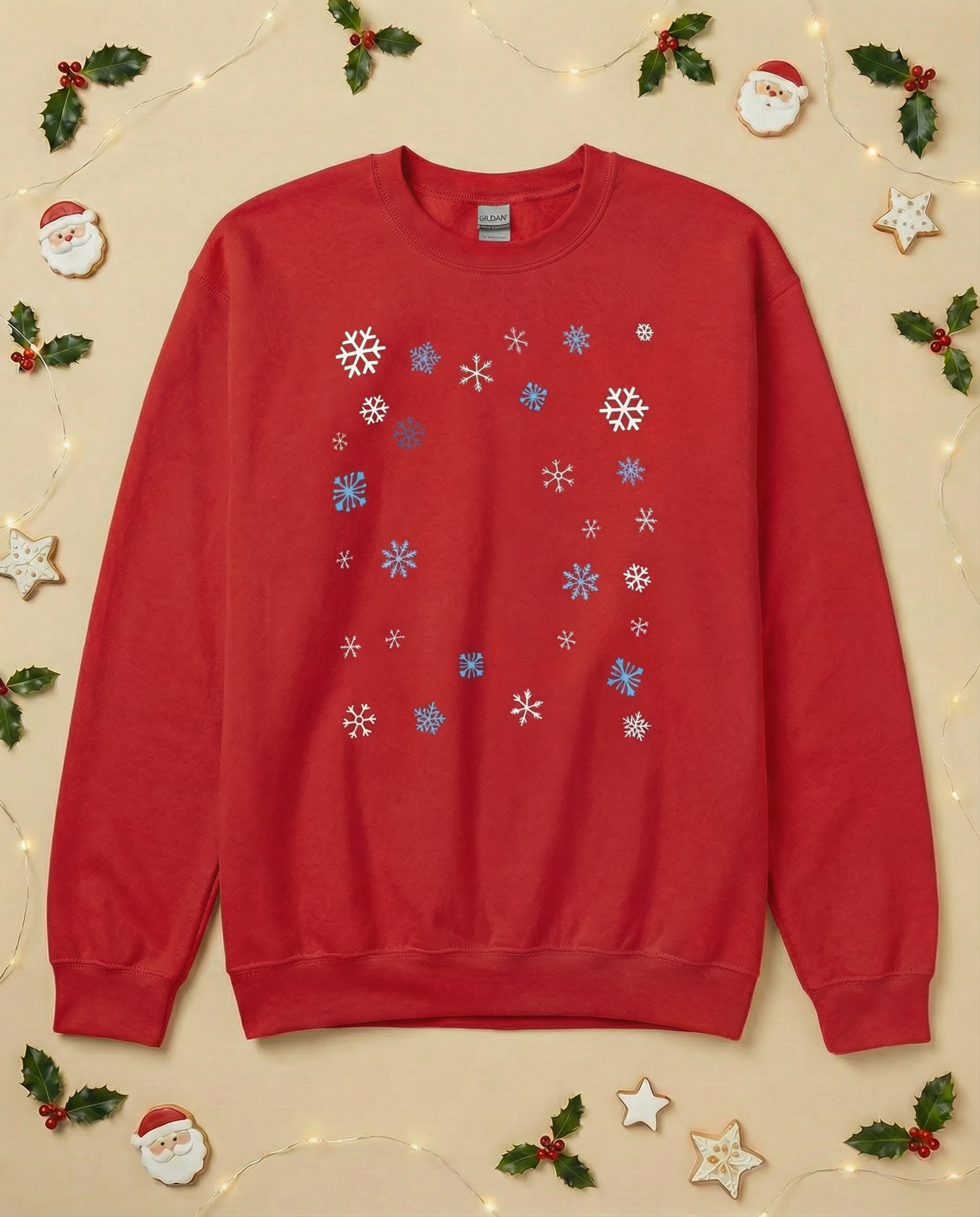 Custom Pet Holiday Sweatshirt - Snowflakes
