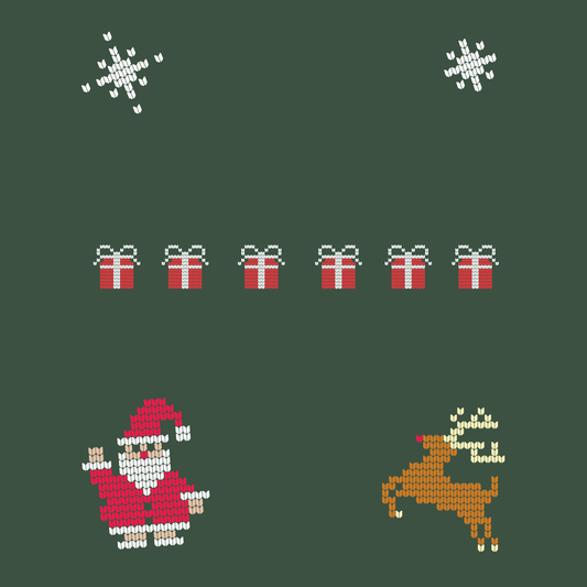 Custom Pet Holiday Sweatshirt - Santa Friends Knitted