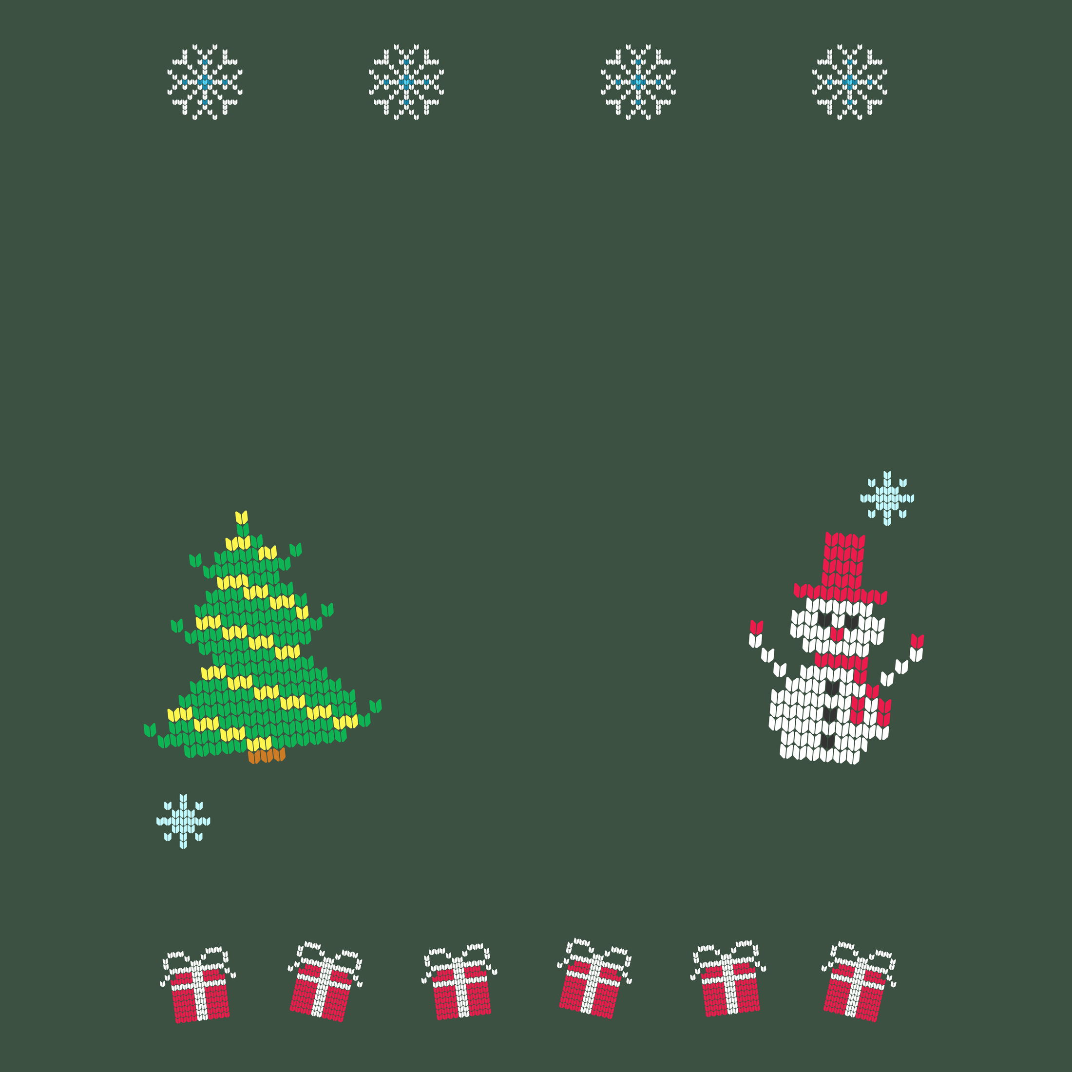 Custom Pet Holiday Sweatshirt - Xmas Tree Friends Knitted