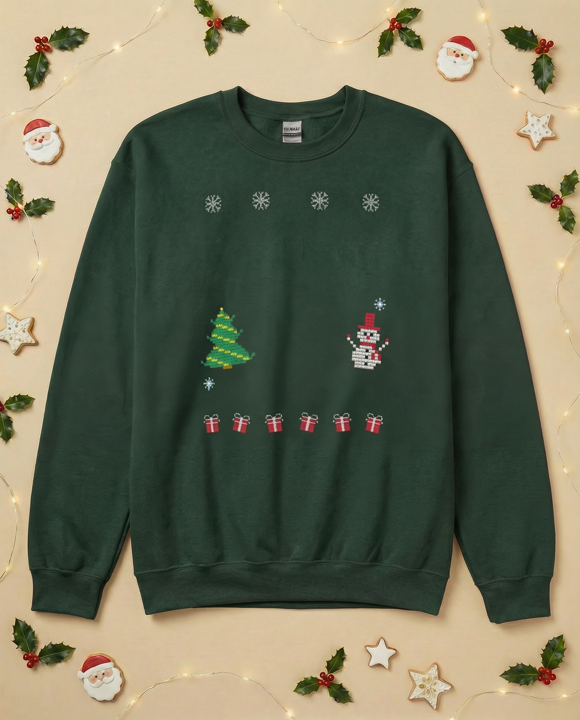 Custom Pet Holiday Sweatshirt - Xmas Tree Friends Knitted