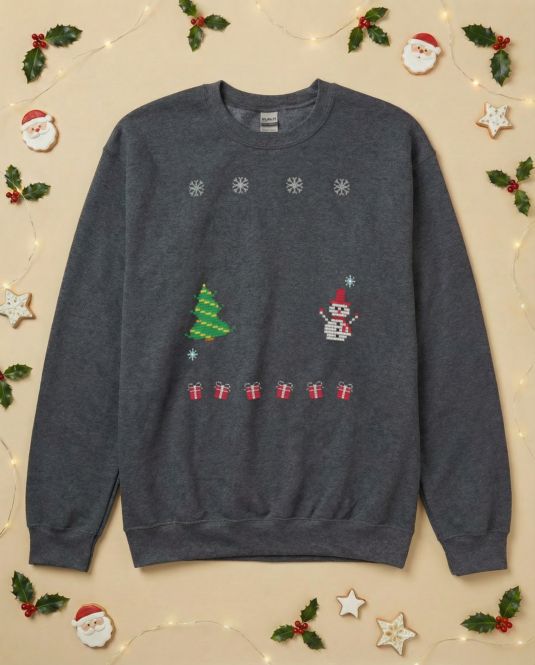 Custom Pet Holiday Sweatshirt - Xmas Tree Friends Knitted