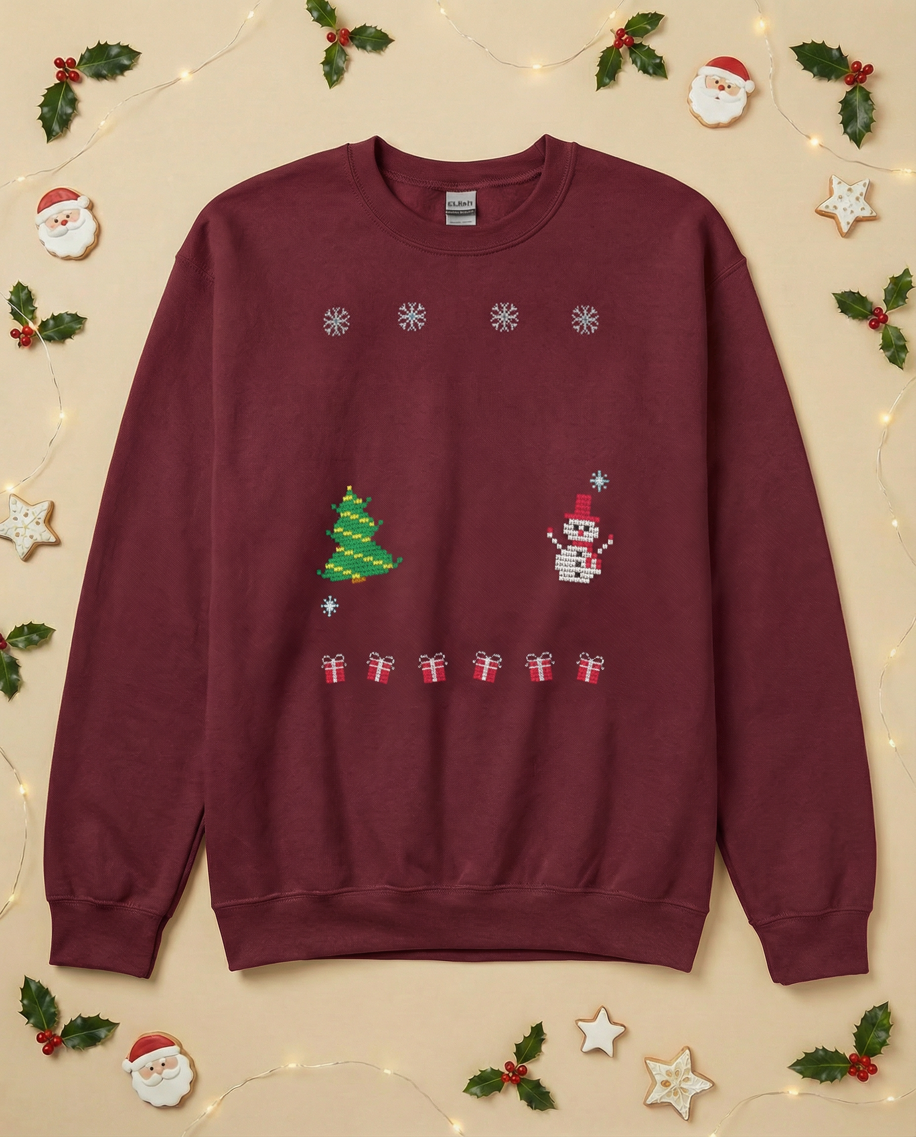 Custom Pet Holiday Sweatshirt - Xmas Tree Friends Knitted