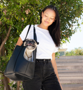 Load image into Gallery viewer, PupTote™ 3-in-1 Faux Leather Dog Carrier Bag - Black

