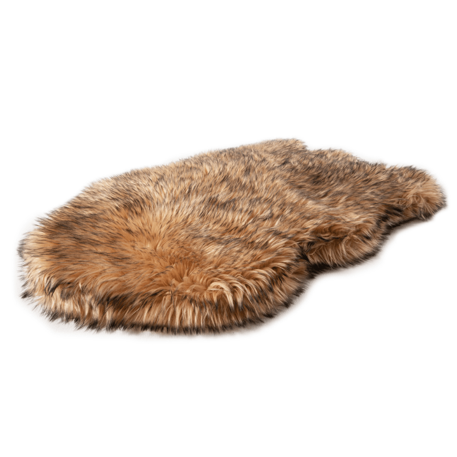 PupRug™ Faux Fur Orthopedic Dog Bed - Curve Sable Tan