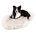 Load image into Gallery viewer, PupRug™ Faux Fur Orthopedic Dog Bed - Curve Polar White
