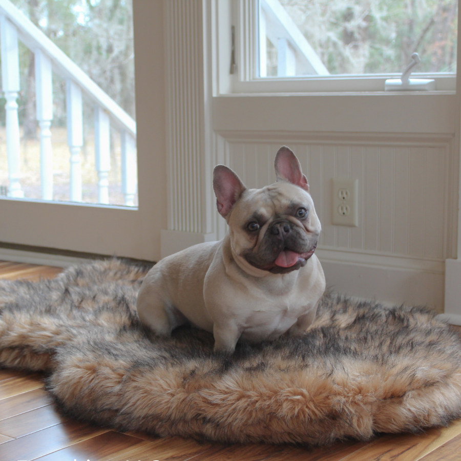 PupRug™ Faux Fur Orthopedic Dog Bed - Curve Sable Tan